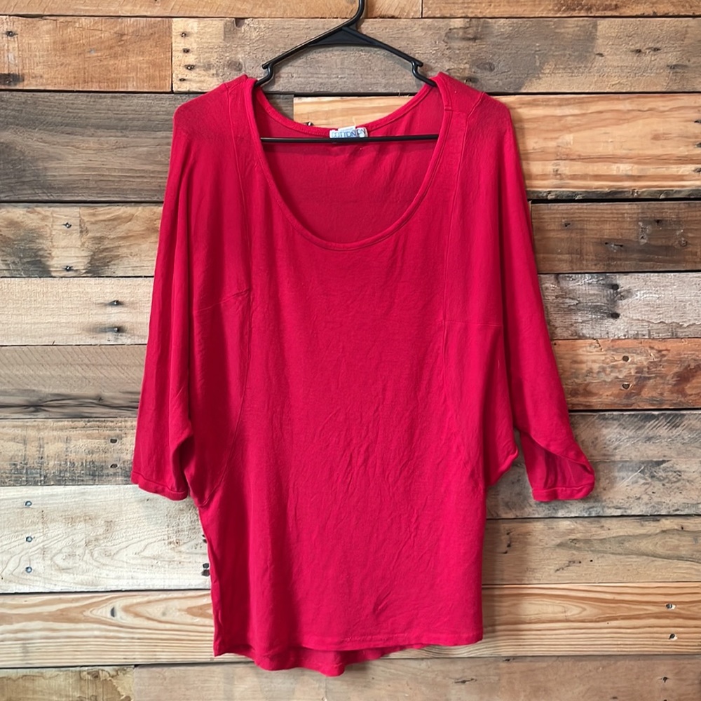 Red batwing top